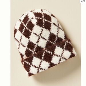 Anthropologie knit argyle hat
